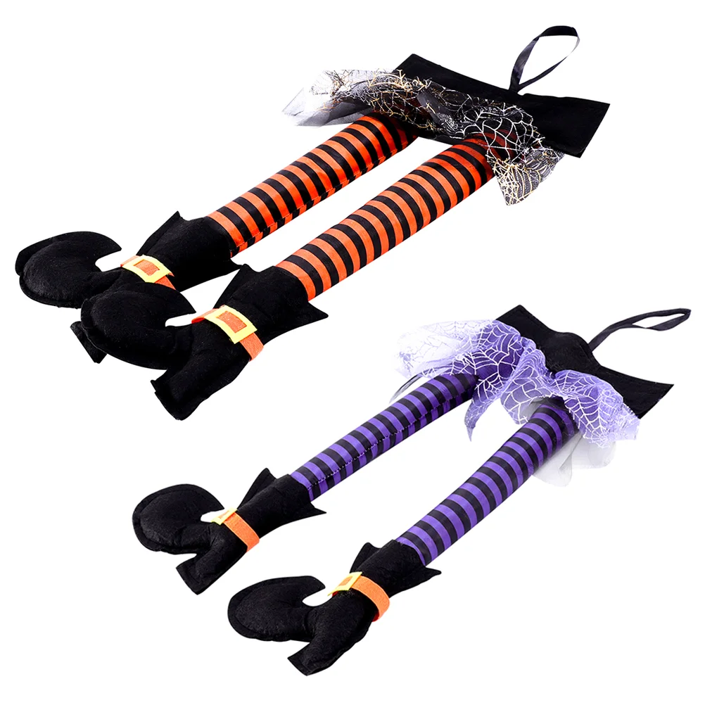 2 Pcs Witch Legs Sculptures & Figurine Decoration Festival Hanging Ornaments The Sign Man