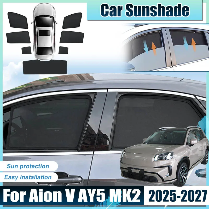 For Aion V AY5 MK2 Accessories 2025 2026 2027 Car Window Sun Shade Covers Mesh light Shield Net Sun Blocker Screen UV Protector