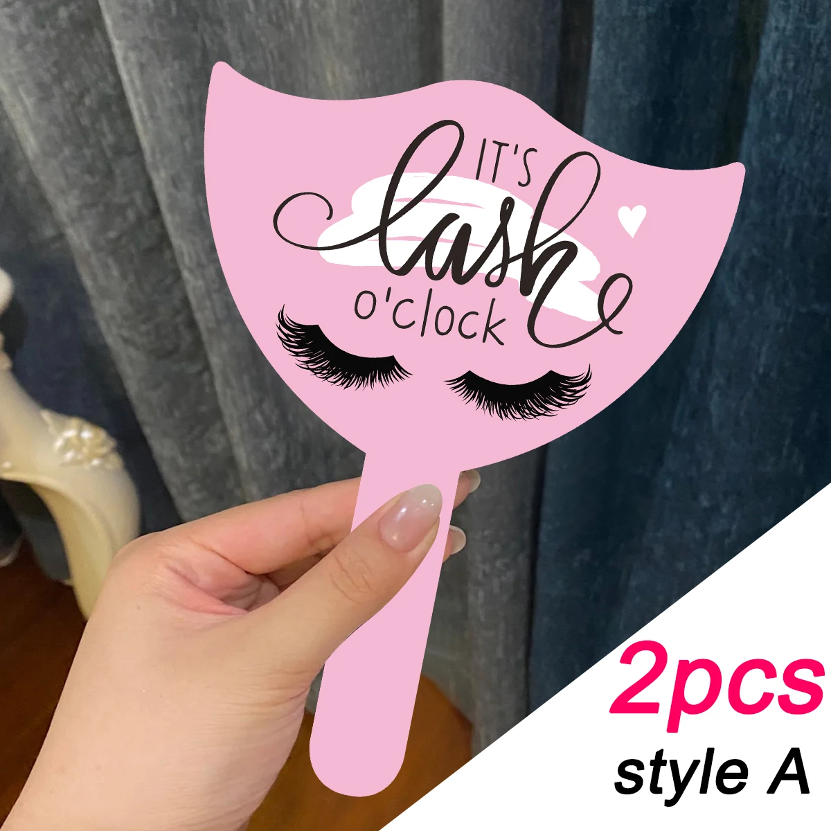 2er-Set Wimperntechniker-Foto-Requisiten: Weiche PVC-Handkarten für Wimpern-Social-Media, Wimpern-Salon und Wimpernverlängerungs-Präsentationswerkzeuge