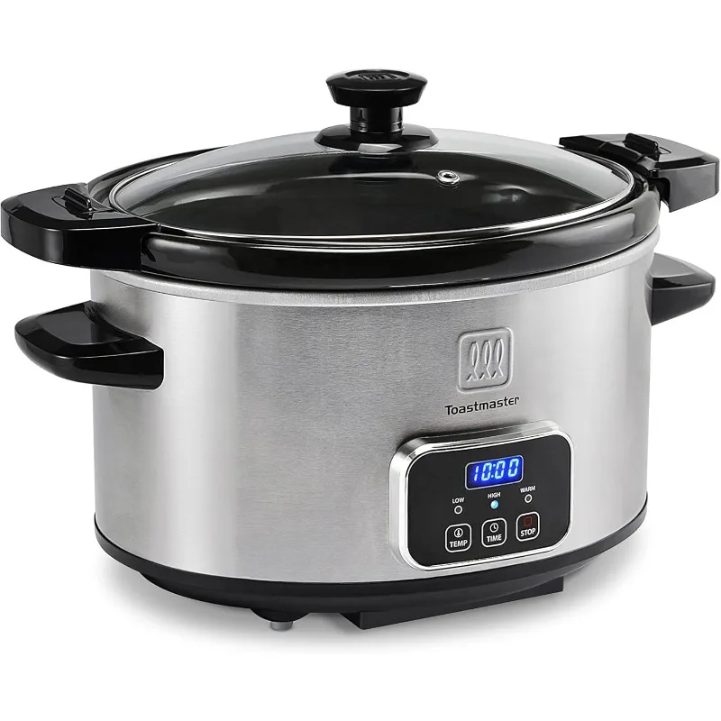 4-Quart Digital Slow Cooker with Locking Lid (Stainless Steel)