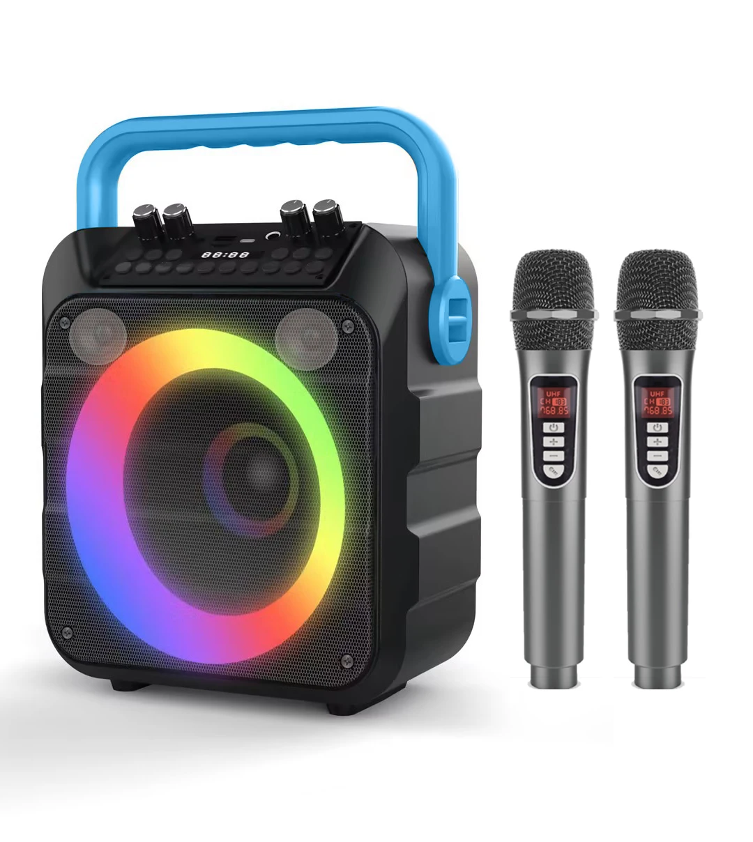 AMZ Top Sale Portable Karaoke Machine With Bt Microphone Wireless 20w RMS Speaker Set With Microphone and Blet NS8