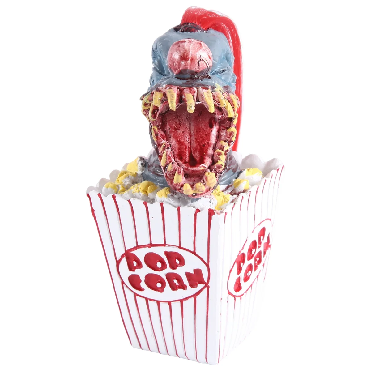 Clown Sculpture, Halloween Clown Decoration, Popcorn Clown Scary Clown Head Statue Resin Craft Clown From Space Red