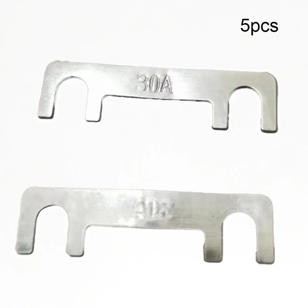 Automotive Electronics 5 Packs 30A 100A Flat Type 32V Fork Bolt Battery Fuse Safe Charging & Short circuit Protection