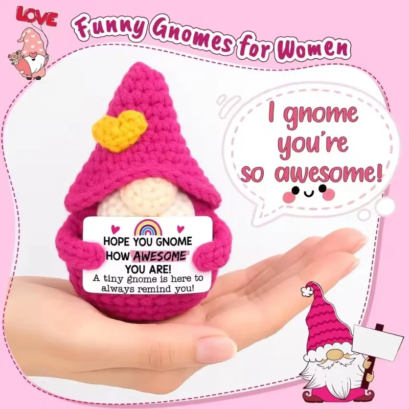 

Inspirational Little Creature Theme Hand Crocheted Midget Animal Doll Unique Funny Appearance With Blessing Heartwarming Present