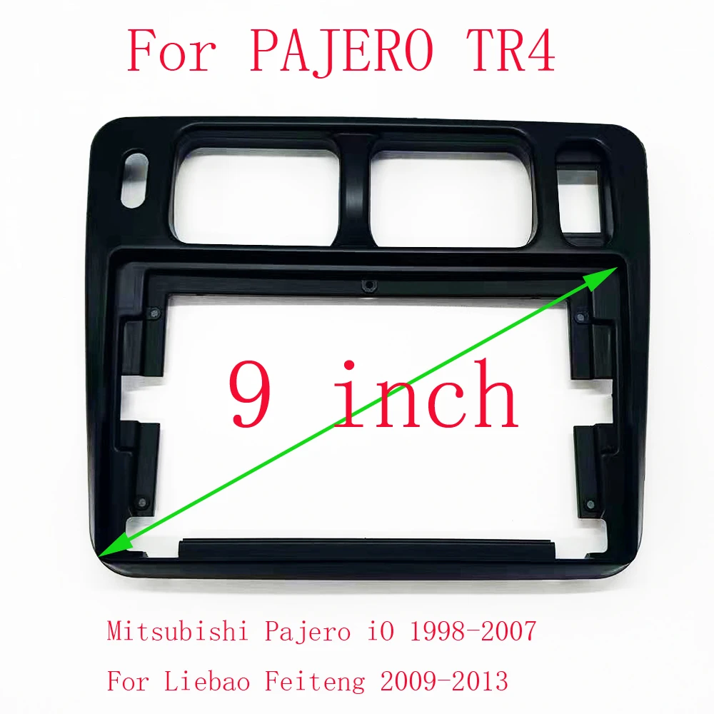 2Din 9 Inch Car Fascia Frame For MIT PAJERO TR4 Mitsubishi Pajero iO 98-2007 Android Mount Kit Trim Panel Fascias Dash Kit Bezel