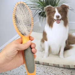 Peine de doble cara para perros y gatos, herramientas de limpieza, cepillo de aseo para perros, cepillo de pelo largo, productos para mascotas