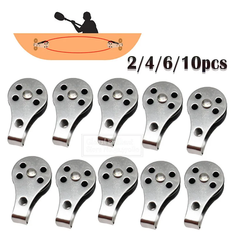 2/4/6/10Pcs 316 Stainless Steel Single Pulley Blocks Removable Pulley Nylon Pulley For Washing Line Sailing Boat Accessories