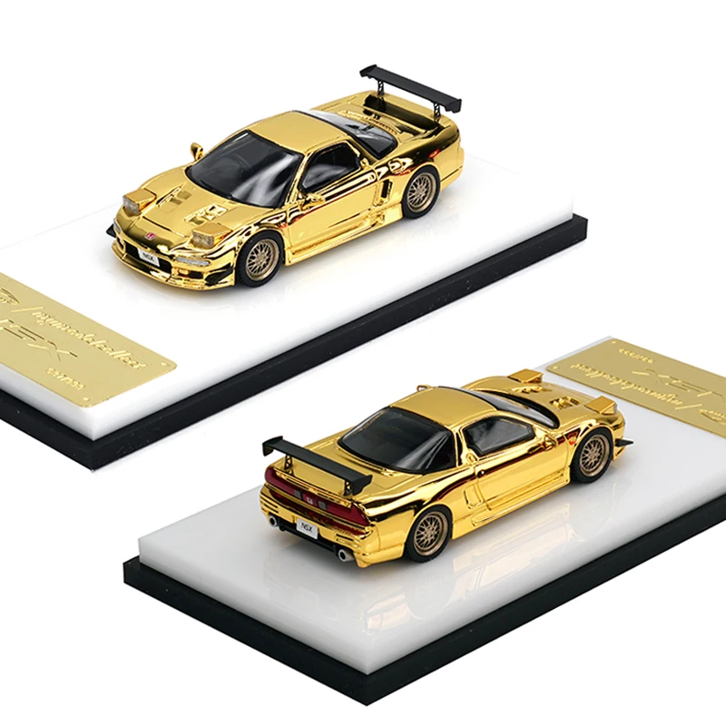 

MC 1:64 NSX NA1 Chrome Brozen Gold Diecast Diorama Car Model Collection Miniature Toys