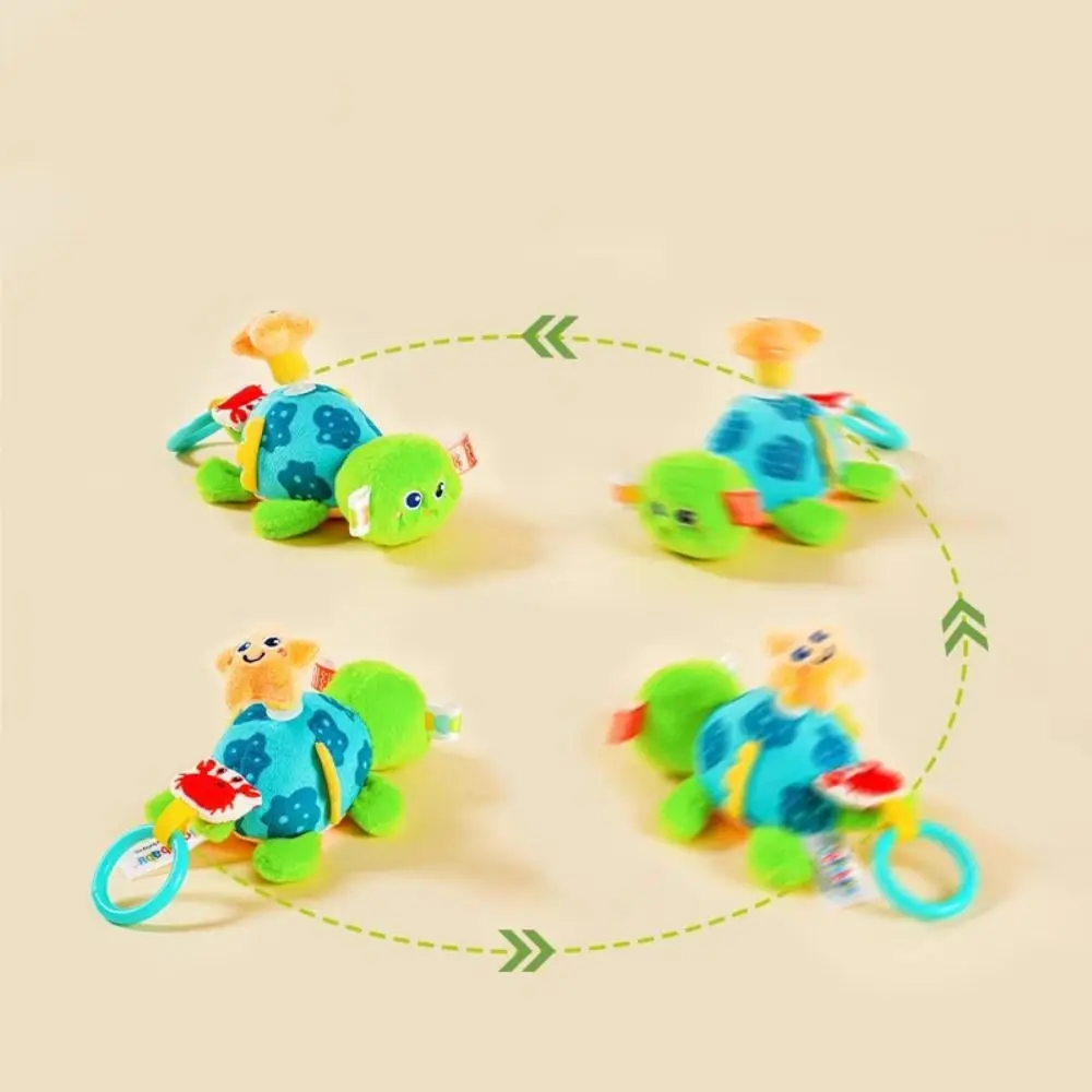 PP Cotton Turtle Spinning Plush Toys Fluffy Interactive Pulling Rope Stuffed Animal Toy Cartoon Ins Baby Hanging Rattle Toys