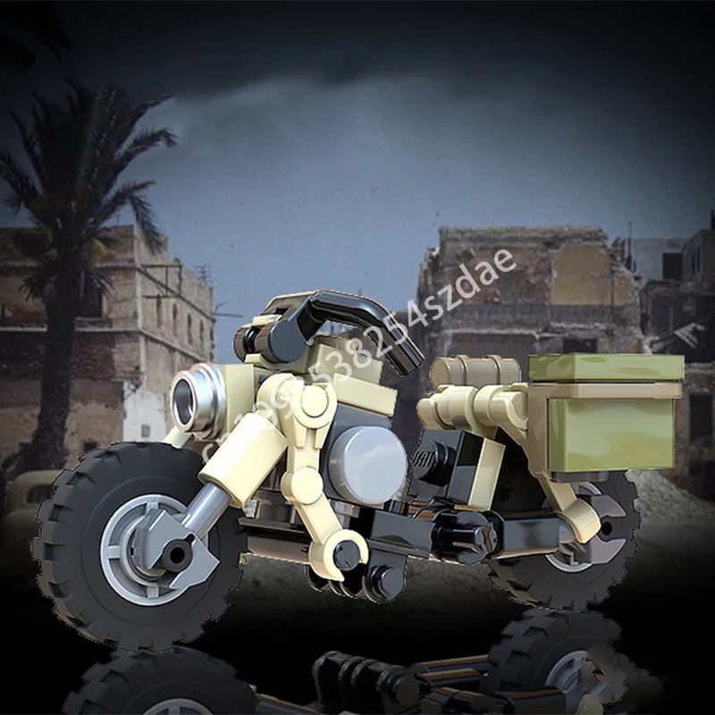 

139 шт. MOC мотоцикл BMWes R75 DAK Kradmelder e Sidecar строительные блоки пластиковая рождественская игрушка подарок дети подростковый кирпич