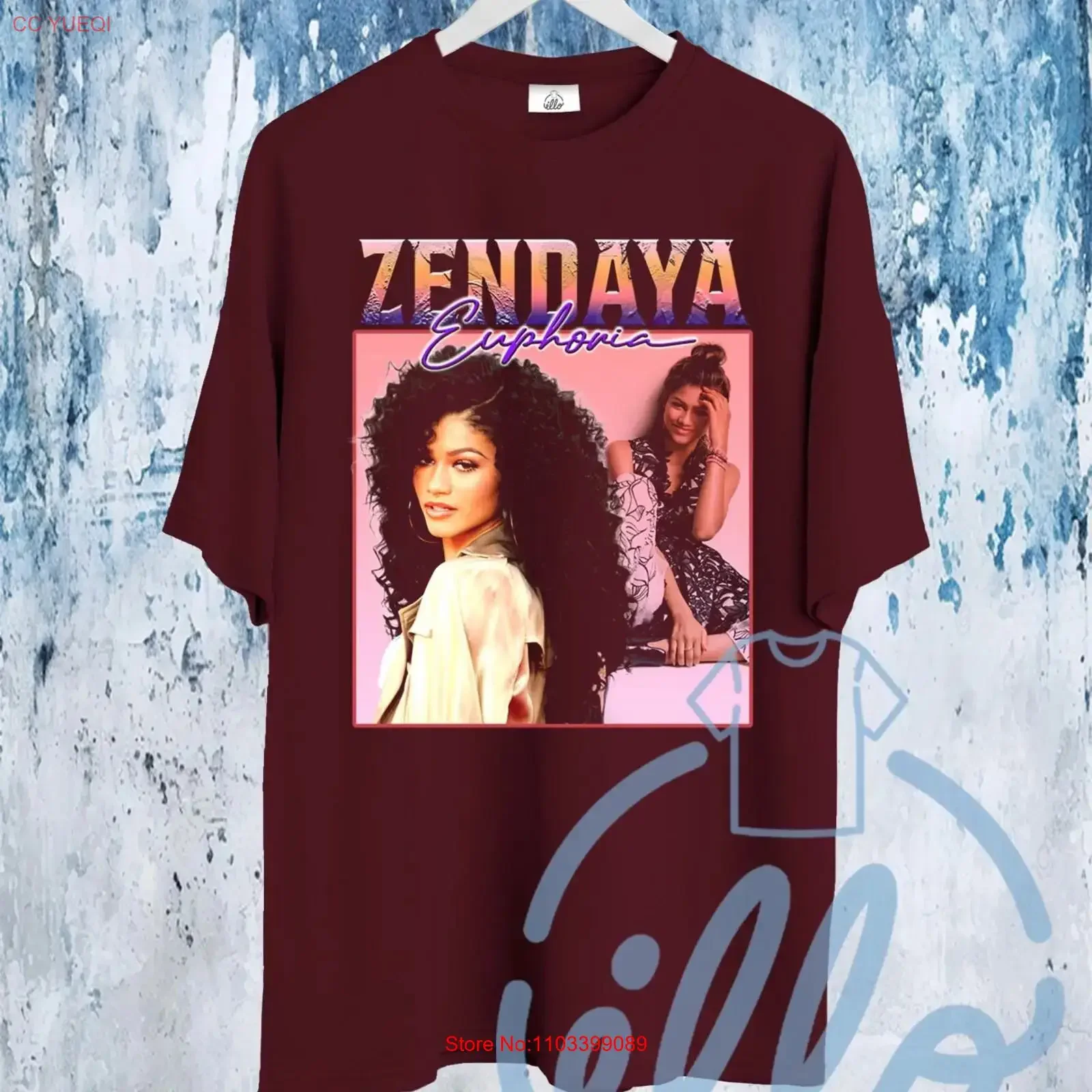 Zendaya T-shirt Actrice Série TV Euphoria Merch Pop R&B Rétro années 90 Vintage Streetwear Délavé Vêtements de créateur unisexe homme