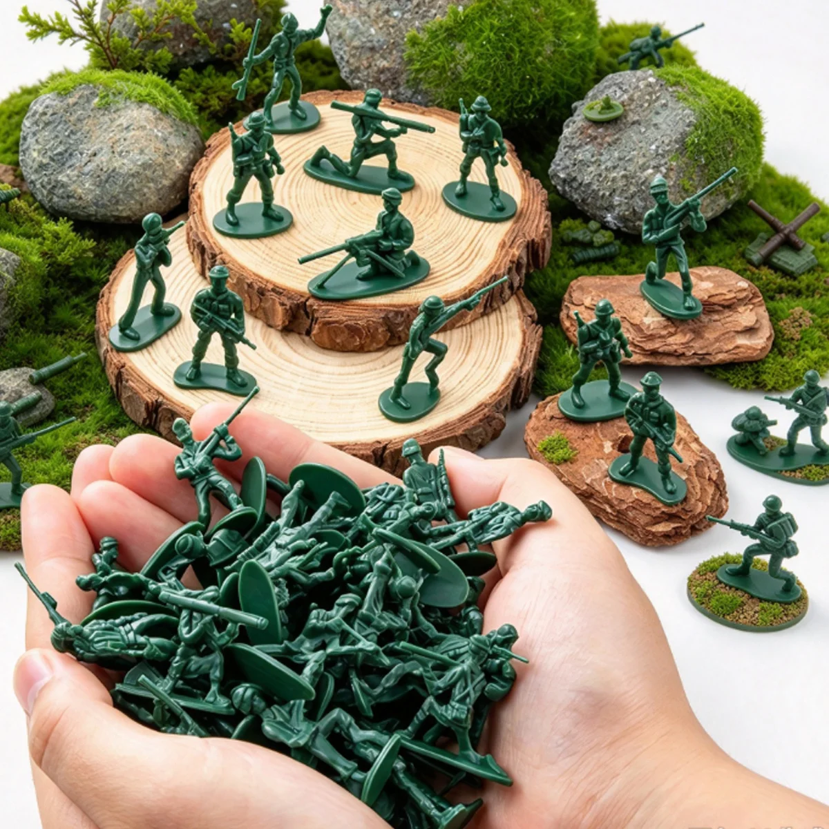 13/39Pcs Random Style 5cm Green Military Soldier Figurines, Tactical Army Miniatures For Model Layout And Desktop Display ZSY