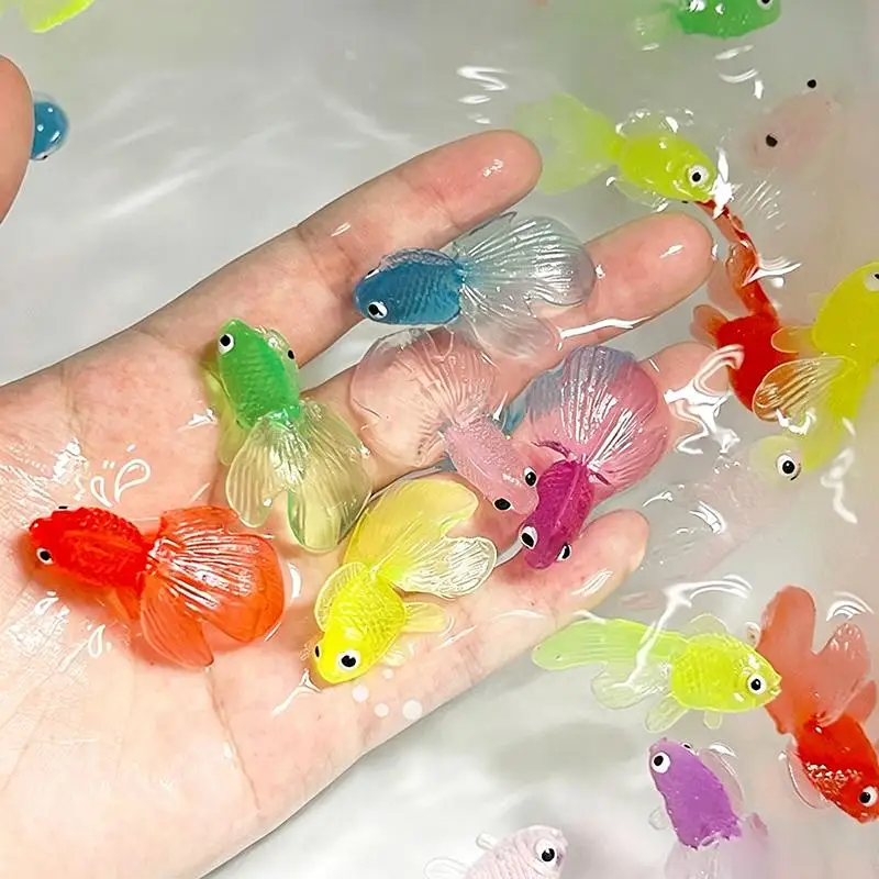 10/20Pcs Artificial Aquarium Goldfish Realistic Rubber Floating Movable Fish Ornament Cat Toy Pet Supplies TMZ