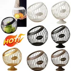 Durable Coffee Pod Holder Multipurpose Desktop Organizer Container Vintage Fruit Bowl Storage Basket for  Home Cafe Hotel Office