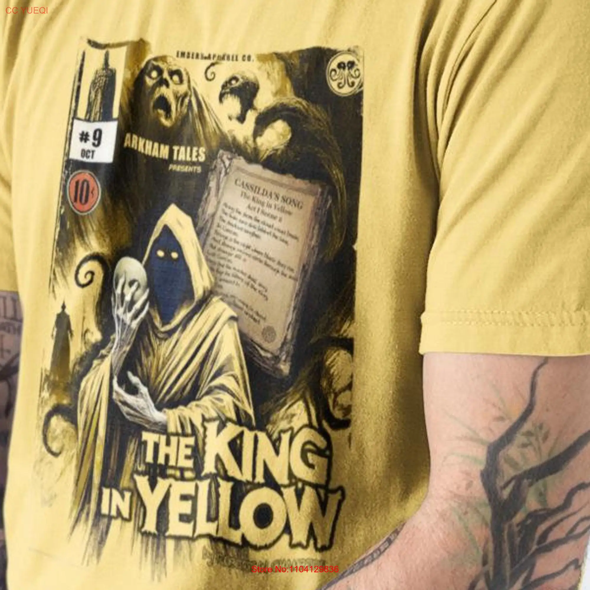 Arkham Tales The King in Yellow T Shirt HP LovecrafT Eldritch Horror Embers Apparel Co long or short sleeves