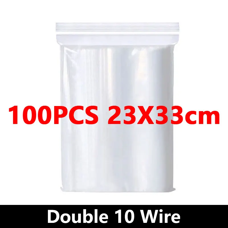100pcs Thicken Zipper Sealed Bags Clear Plastic Storage Bag for Small Jewelry Food Packing Reclosable Plastic Ziplock Bags image 3