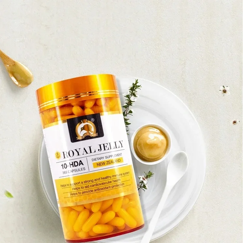 Gelée royale GoldKiwi de Nouvelle-Zélande, 365 capsules, équation de miel, supplément de santé, produits de bien-être, protéines, hormones