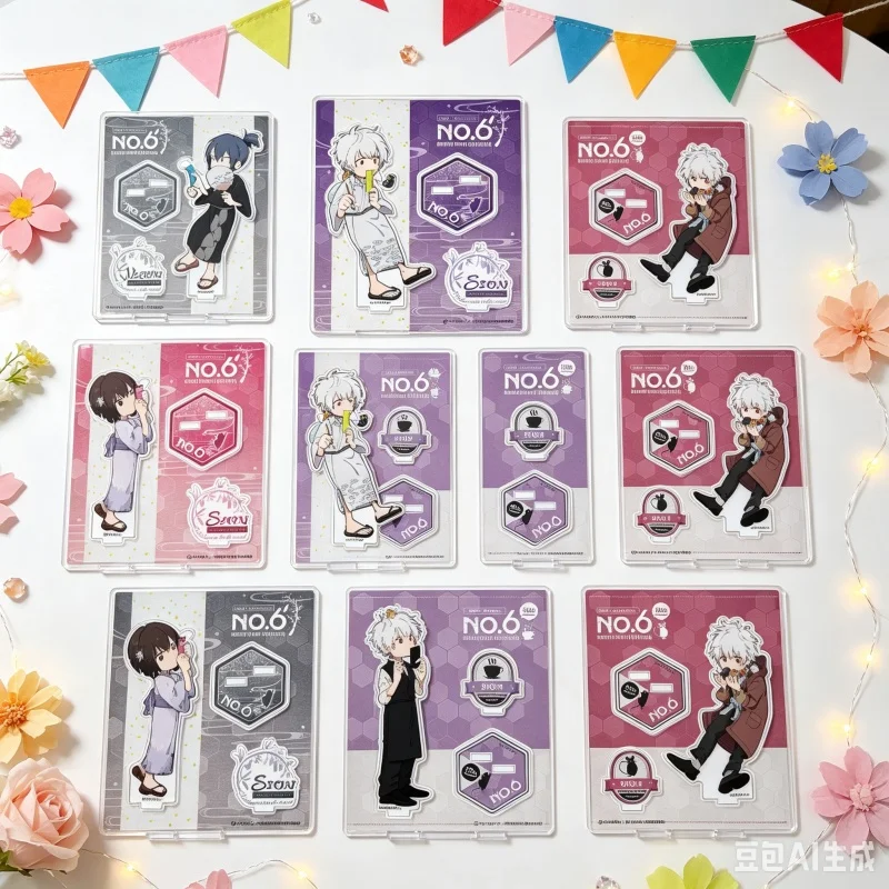 HOT Science Fiction Anime No.6 Acrylic Stand Figure Keychain Friend Festivals Gifts Office Bedroom Decoration Sion/ Nezumi 10CM