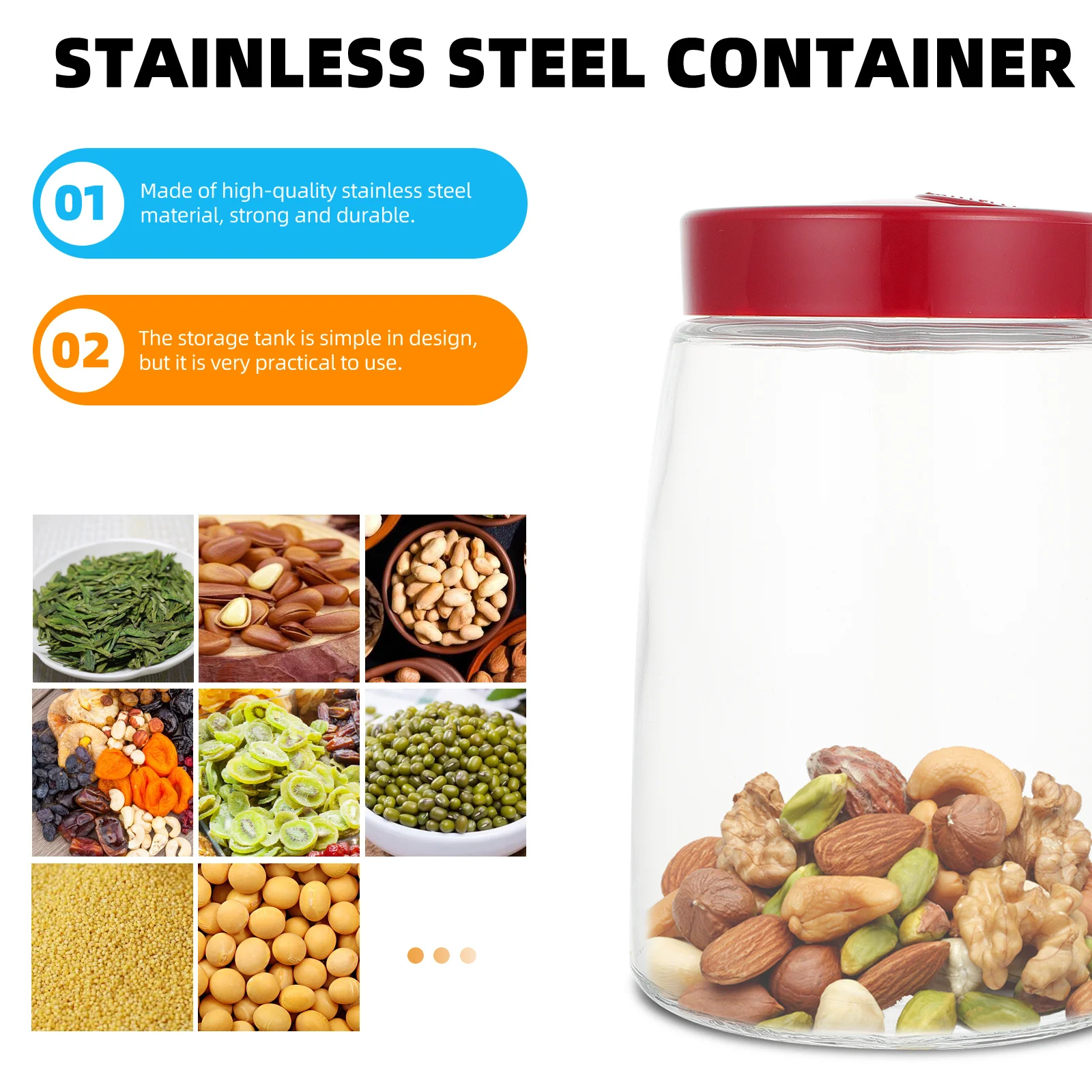 

1Pcs Transparent Bubble Wine Jar Airtight Thick Glass Bottle Food Storage Container Multi-Purpose Kitchen Storage Jar