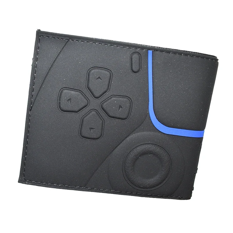 7 Color Game Controller Design Wallet PVC Short Purse with Zipper Coin Pocket for Game Cosplay