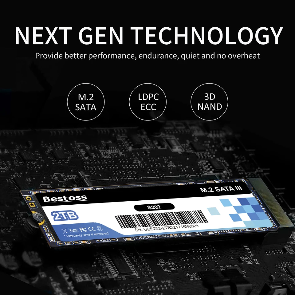 Bestoss SSD M2 SATA NGFF 2280 128GB 240 gb 256GB 512GB 1TB 2TB Sata 3.0 240gb 480gb SSD محرك الحالة الصلبة لأجهزة الكمبيوتر المحمول