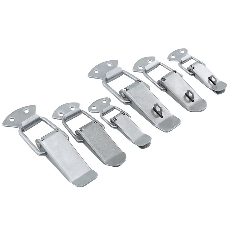 Stainless Steel Spring Loaded Toggle Latch Catch Clamp Clip Drawer Hasp Clasp Duck Billed Buckles for Toolbox, Trunk, Case,Chest