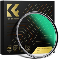 K&F Concept 67mm MRC UV Filter 77mm 82mm Ultra Low Reflection Nano-X 37mm 40.5mm 43mm 46mm 49mm 52mm 55mm 58mm 62mm