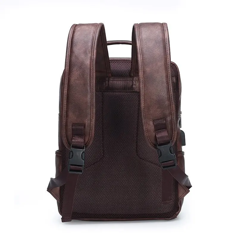 SCIONE Fashion Travel Backpack Student Bookbag Retro Trend Leather School Bags Men Computer Notebook Rucksack K382