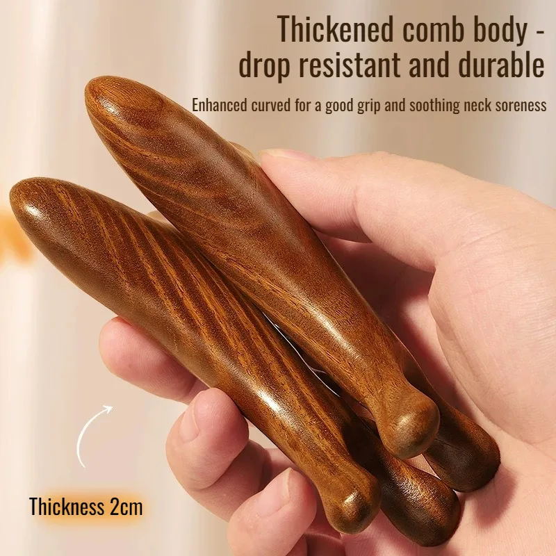 Upgrade monster multifunctional sandalwood comb head hair loss head therapy gua sha dredging meridians scalp eye face massage