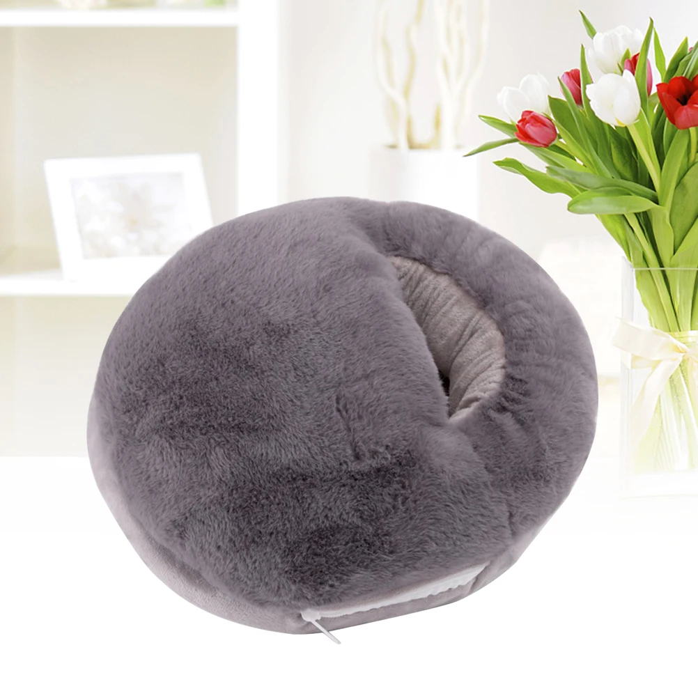

1pc Usb Heated Slippers Warm Winter Shoes Foot Warmer Electric Heating Slipper For Cold Days Soft Comfortable Grey