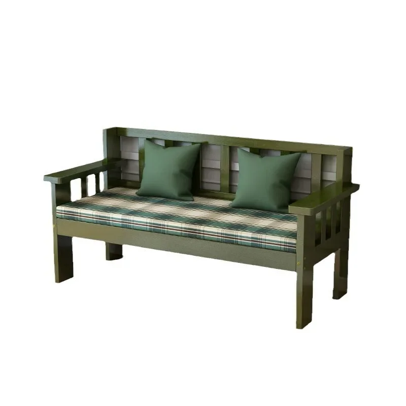 

Solid wood sofa living room small apartment modern simple bench household small sofa double triple rental room e****mical