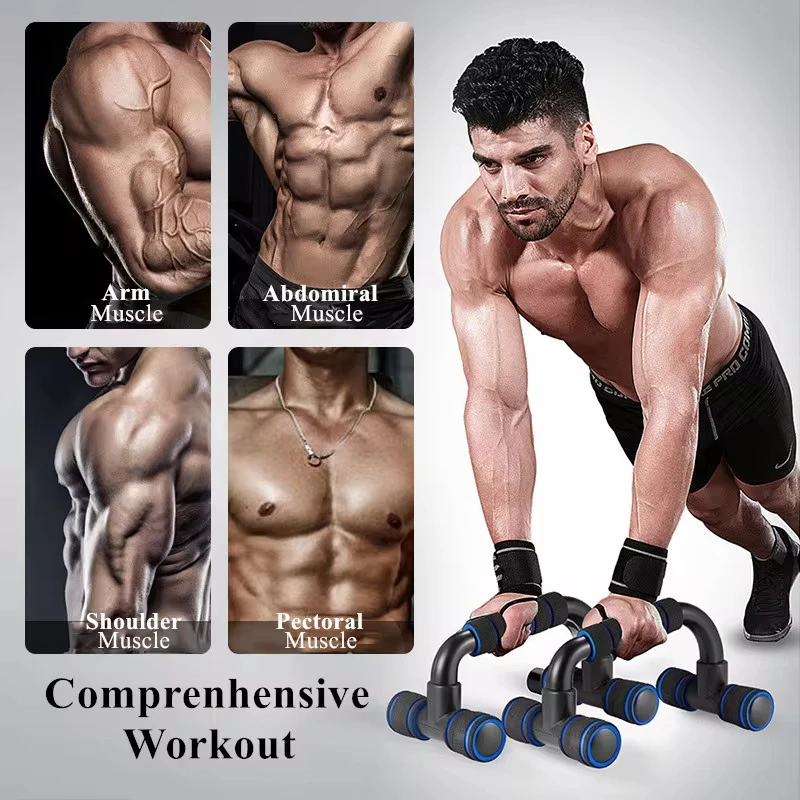 2PCS Portable Non-Slip H-Shaped Push-up Stand Home Muscle Training Fitness Equipment Foam Handle for Arm Chest Fitness Sport
