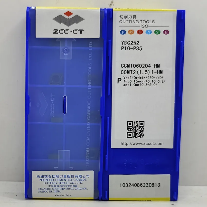 CCMT060204-HM YBC252 CCMT060204 CCMT21.51 ZCC.CT CNC blade carbide inserts Turning inserts For Steel P10-P35 10pcs/box