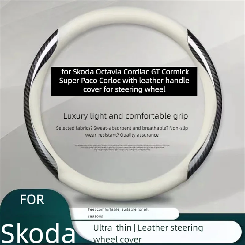 

for Skoda Octavia Cordiac GT Cormick Super Paco Corloc with leather handle cover for steering wheel