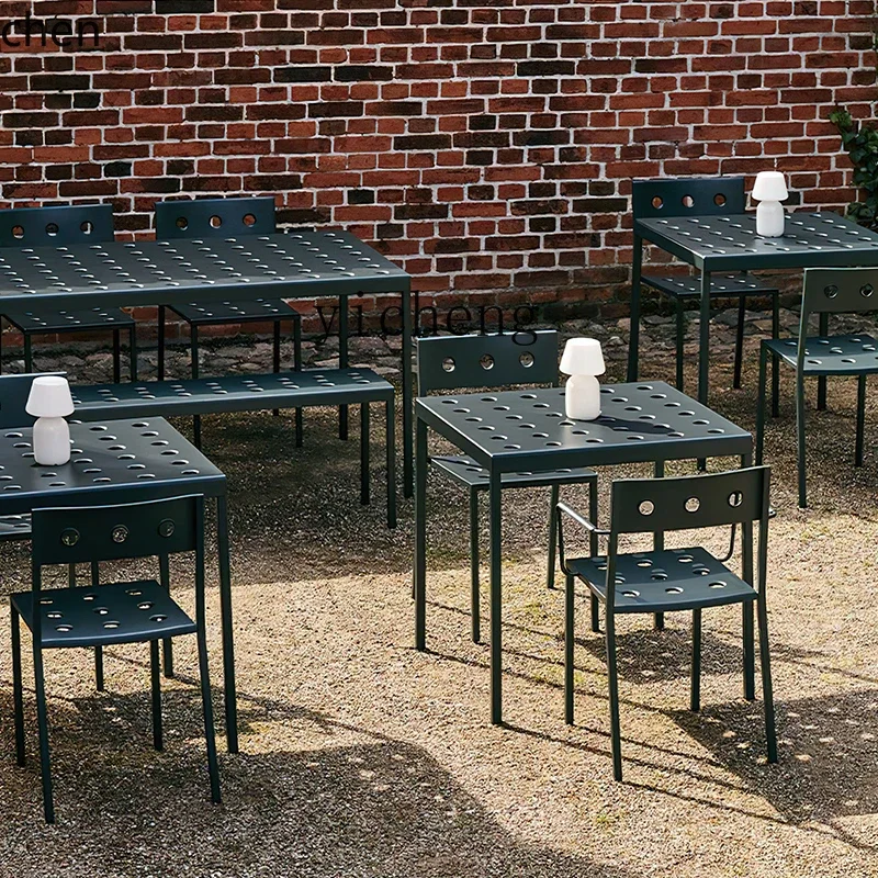 HYSmodern simple outdoor courtyard dining table milk tea shop open-air leisure tables and chairs