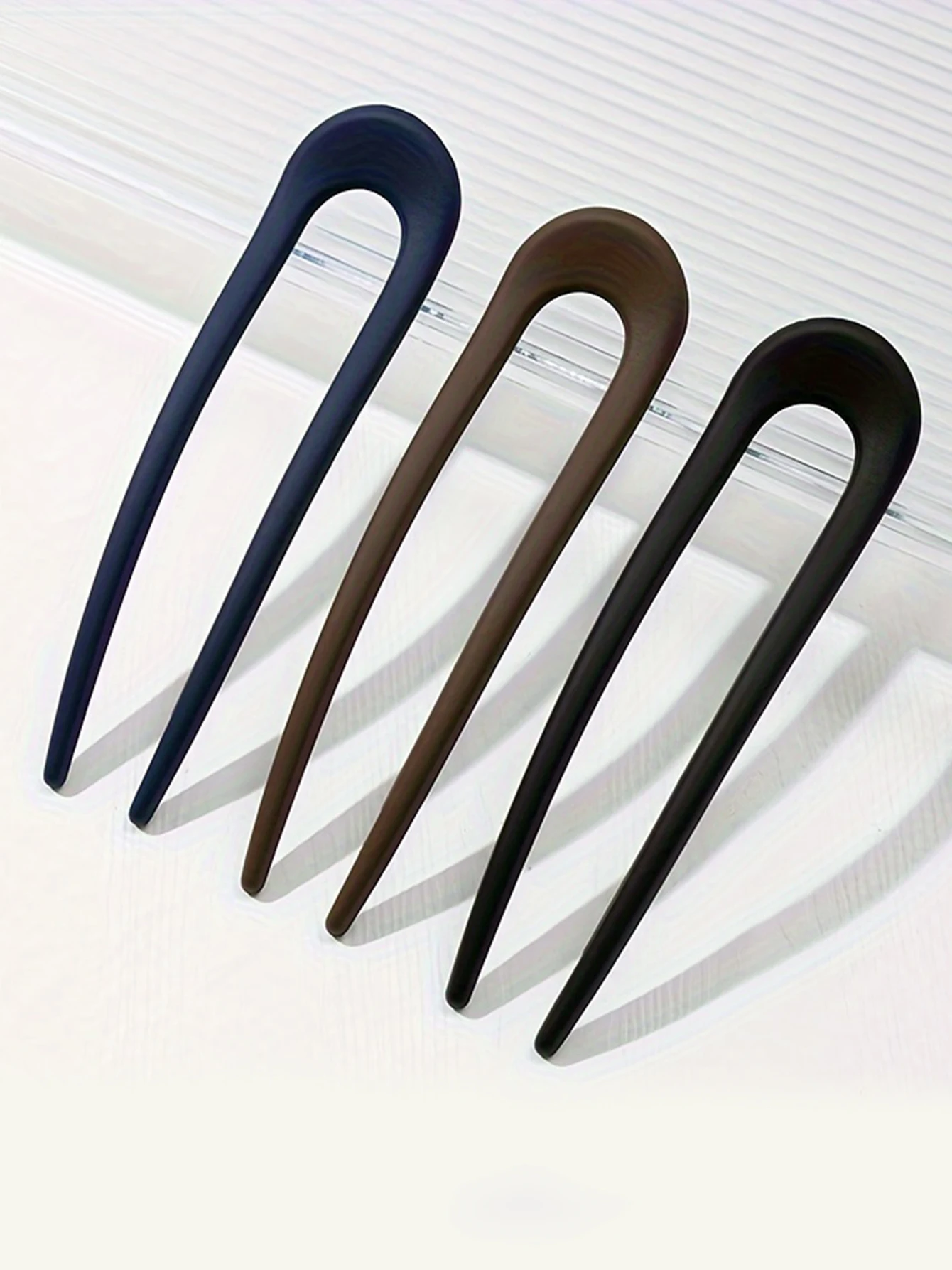 3шт коричневая U-образная заколка для волос однотонного цвета для ежедневного использования для фиксации задней части головы