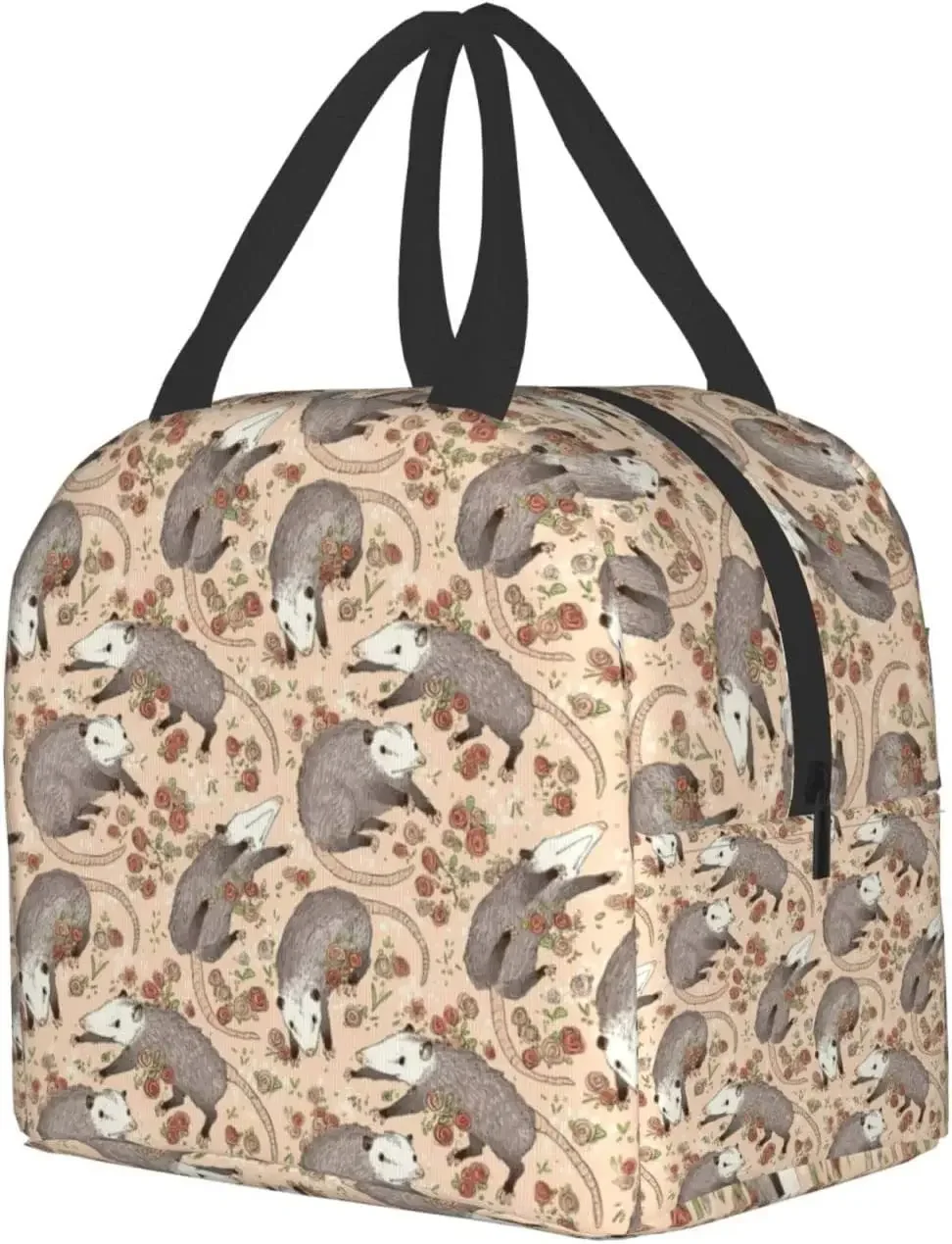 Opossum et sac fourre-tout poubelle pour femmes, cadeaux à la mode, boîte à lunch isolée pliable simple, sacs de nourriture scolaire pour enfants