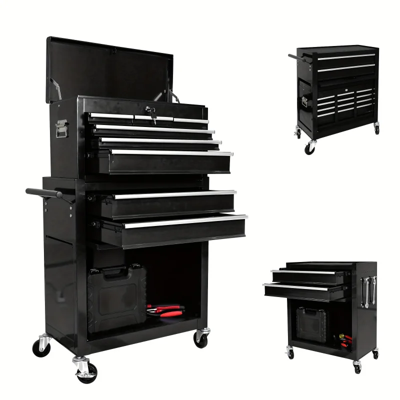 8-Drawer High Capacity Rolling Tool Chest Cabinet - Gear Repair Equipment with Wheels, Spacious Drawers