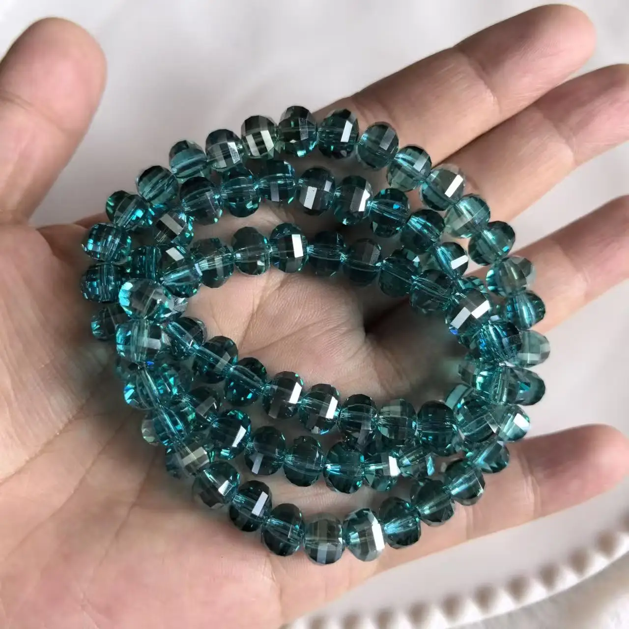 AAA 8mm AB color Round Crystal Beads Faceted Transparent Glass Bead Loose Spacer Bead for Jewerly Making DIY Needlework Bracelet