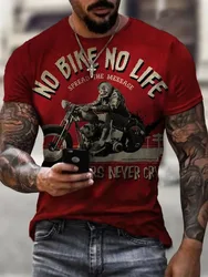 2024 Motorcycle Biker Printed Men's T Shirts  Oversized Vintage T-Shirts Summer Casual Clothing Sports Hip Hop Short Sleeve Tops