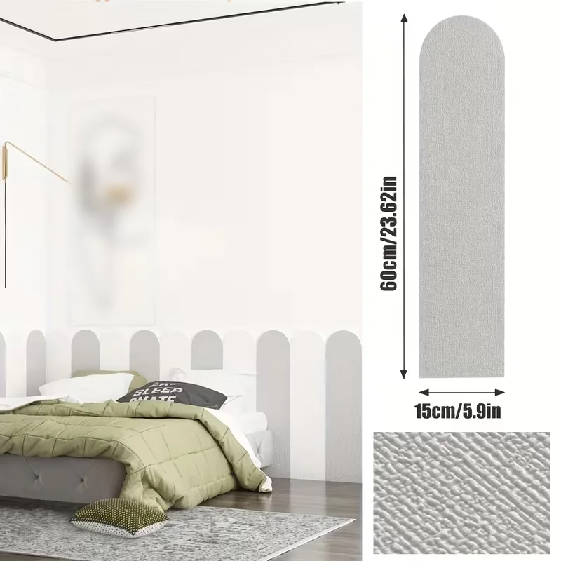 10pcs Simple Anti-Collision Foam Wall Panel，Surface Silica Mud Texture Peel-and-Stick Home Decoration Living Room