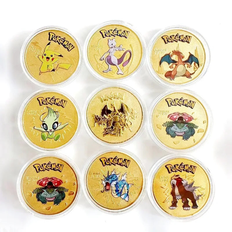 جديد كلاسيكي الرسوم المتحركة الكرتون جيب عملة التذكارية مجموعة Charizard و Eevee عملة ميدالية تذكارية لهدايا عيد الميلاد #2