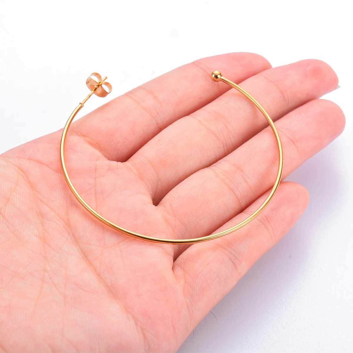 10 Stück Edelstahl C-förmige Ohrring-Schlaufen, Zubehör für DIY-Ohrringe, handgefertigte Ohrringe, Schmuckherstellung – Detail 8