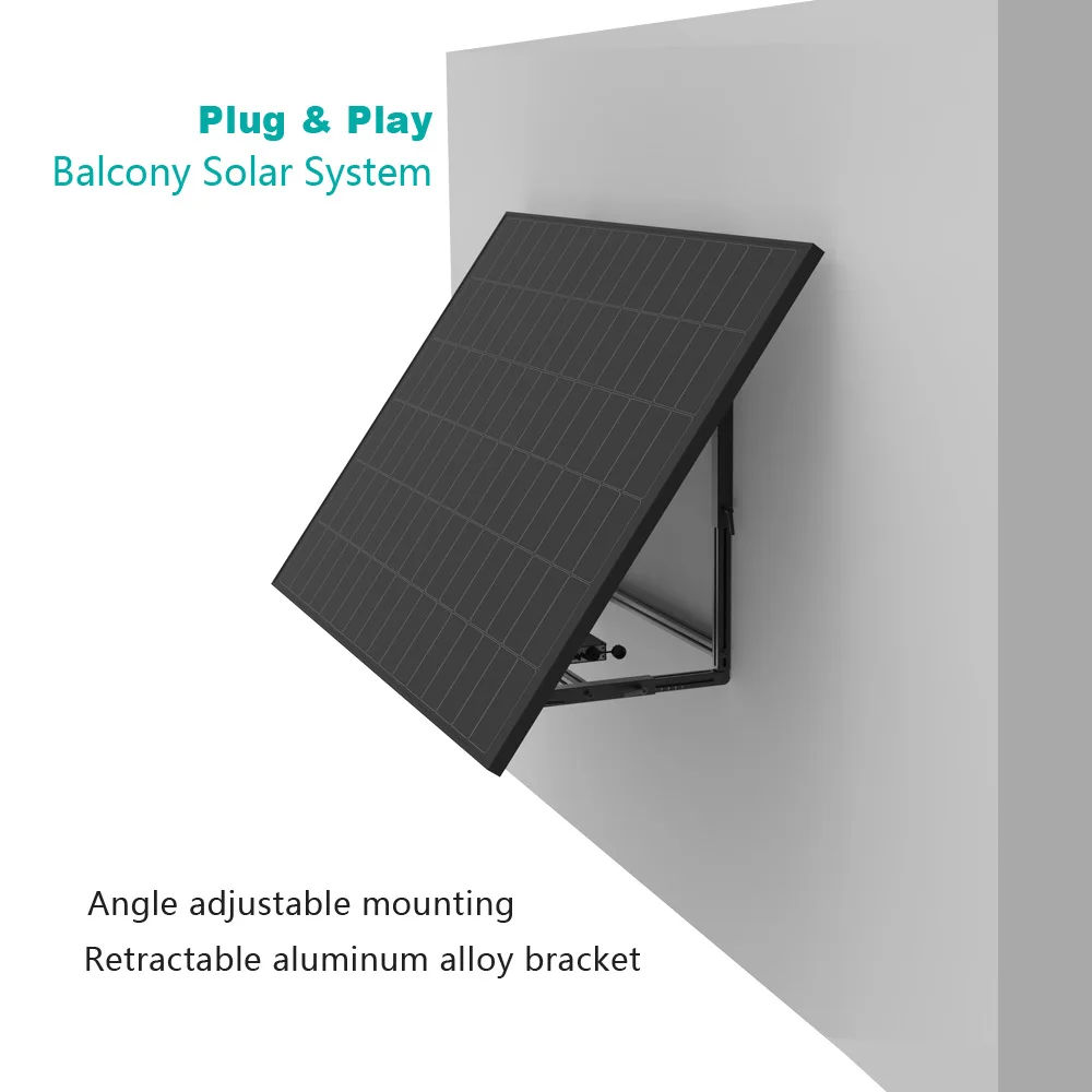 Plug-and-Play Solar Photovoltaic System Kit with Mono Bifacial Panels and MPPT Controller for Balcony Mounting