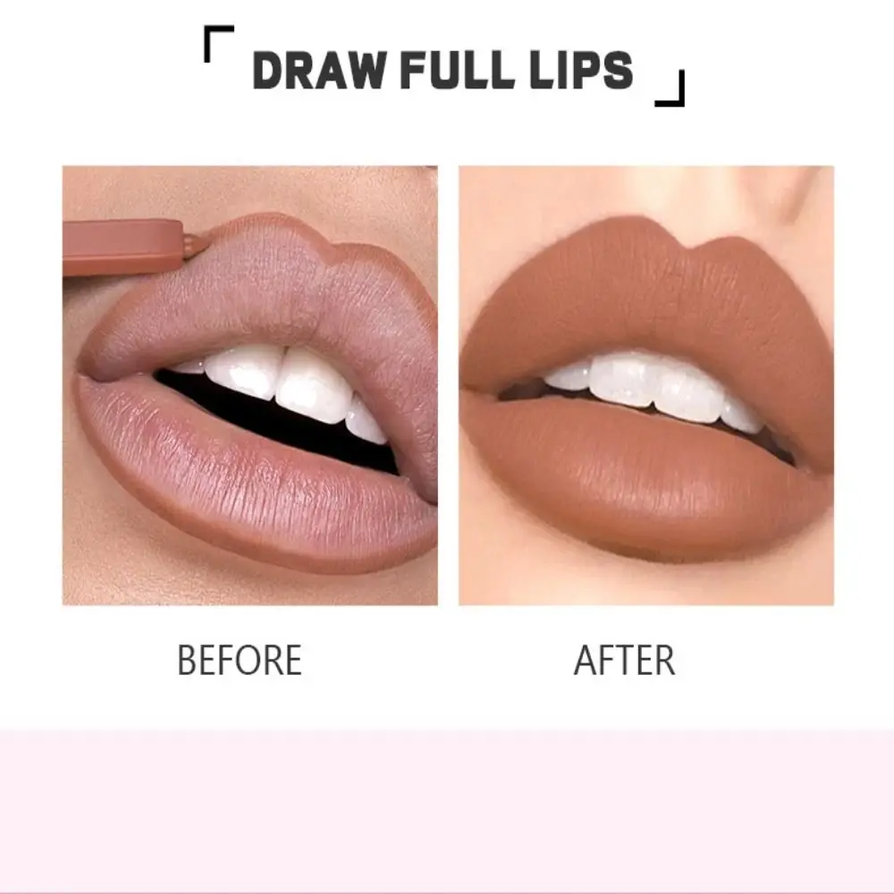 Waterproof Nude Pink Lip Liner Non-stick Cups Smooth 3D Lips Lipliner Contouring Moisturising Makeup Pen