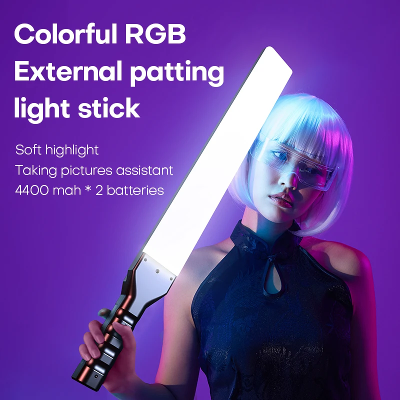 LED Light Stick Kit 22W Dimmable 3000K~6000K RGB Handheld LED Video Light Wand Stick for YouTube and Studio Photography