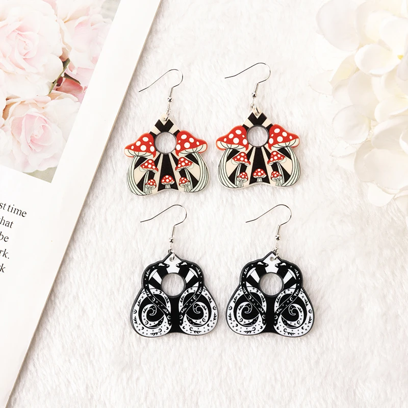 1 Pair Magic Snake Drop Earrings Creative Mushroom OUIJA  Acrylic For Woman Jewelry Holiday Gifts