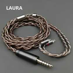 HIFI OCC Lara Flagship 7N upocc Frozen single crystal Copper 4.4mmBalance 0.78 mmcx headset upgrade cable Leeds structure