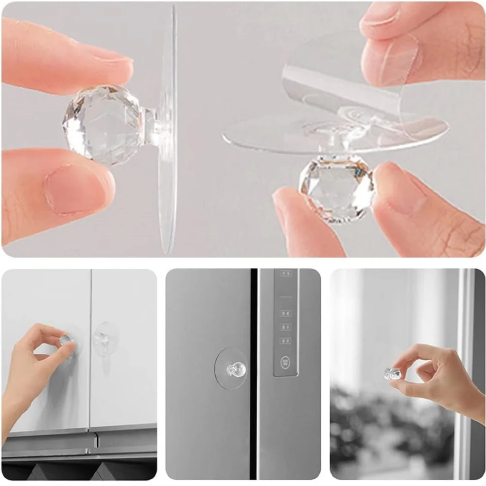 Stick-on Handles Self-adhesive Handle Sliding Door Knobs Cabinet Handle for Drawer Closet Glass Door Push Pull Helper