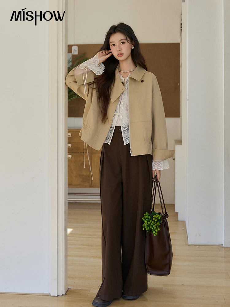 MISHOW Women's Khaki Cropped Jacket Spring 2026
